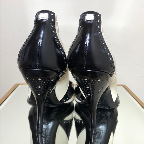 Ultra-Feminine Celine Peep Toe Wingtip Pumps - Picture 2 of 4